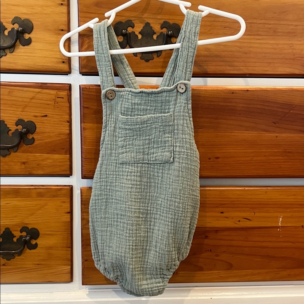 Green Baby Overalls with Pocket